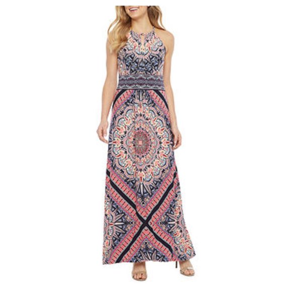 LONDON TIMES Halter Maxi Dress 4 - Picture 1 of 8